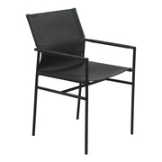 Irvine 20" Dining Armchair in Black Leather and Iron - image 1