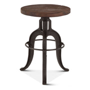 Industrial Teak 16" Adjustable Stool in Natural Reclaimed Wood - image 1