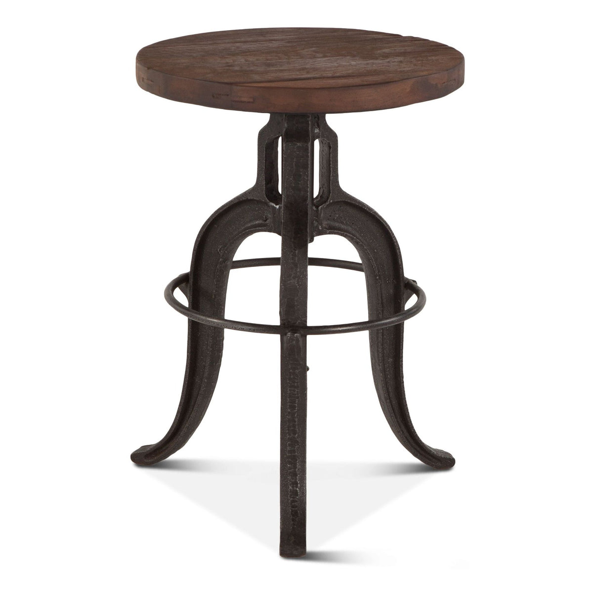 Industrial Teak 16" Adjustable Stool in Natural Reclaimed Wood - image 1