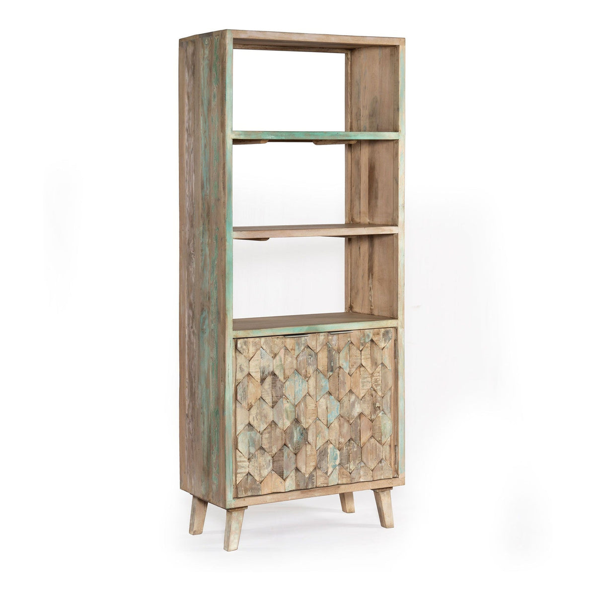 Ibiza 31" Bookshelf in Vintage Teal Reclaimed Wood - image 1