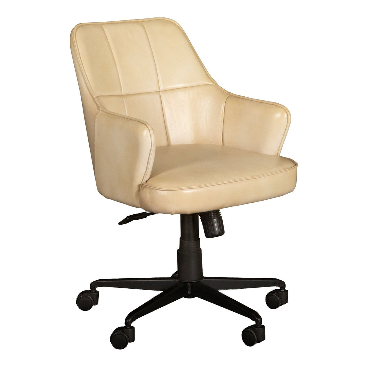 Kent Swivel Desk Chair in Antique Ivory Leather - image 1