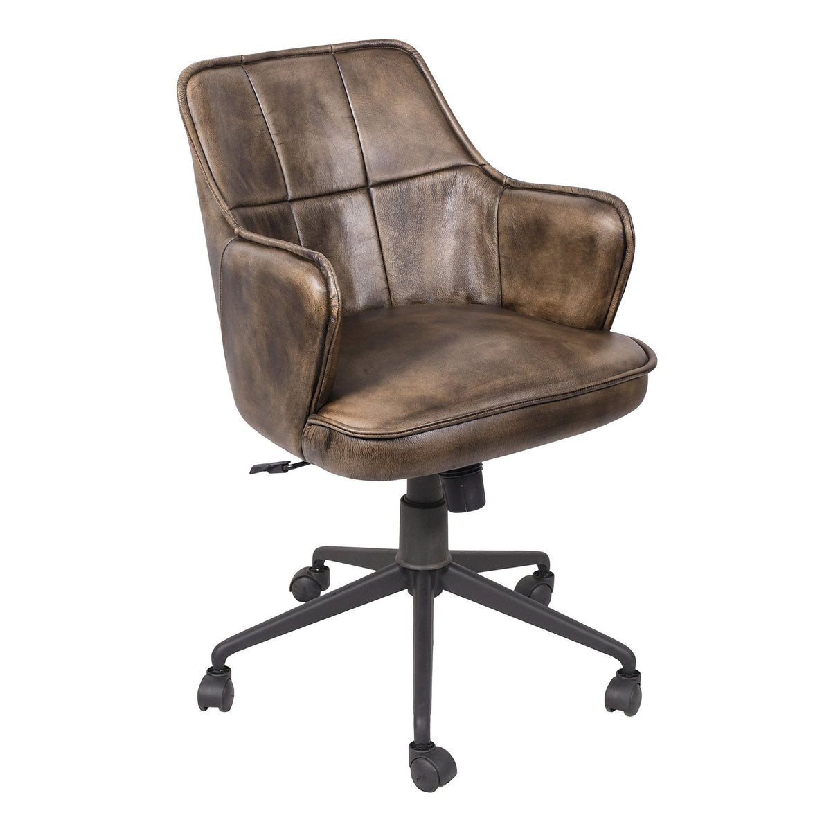 Kent Swivel Desk Chair in Antique Whiskey Leather - image 1