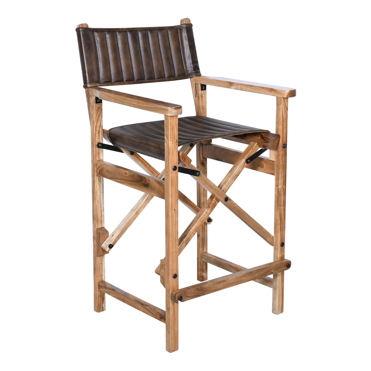 Leeds 23" Folding Counter Chair in Antique Whiskey - image 1