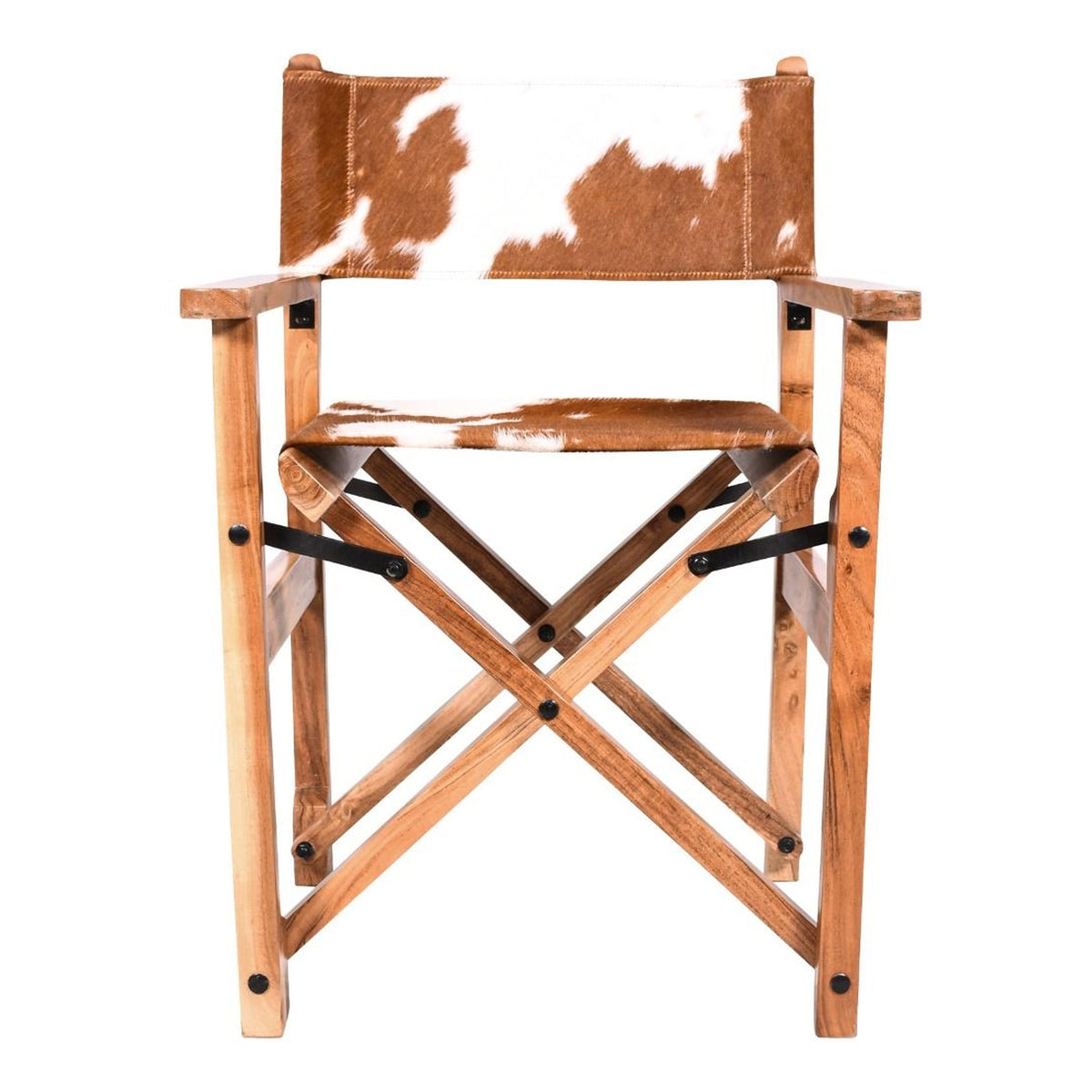Leeds 23" Folding Dining Chair in Brown Hair on Hide - image 1