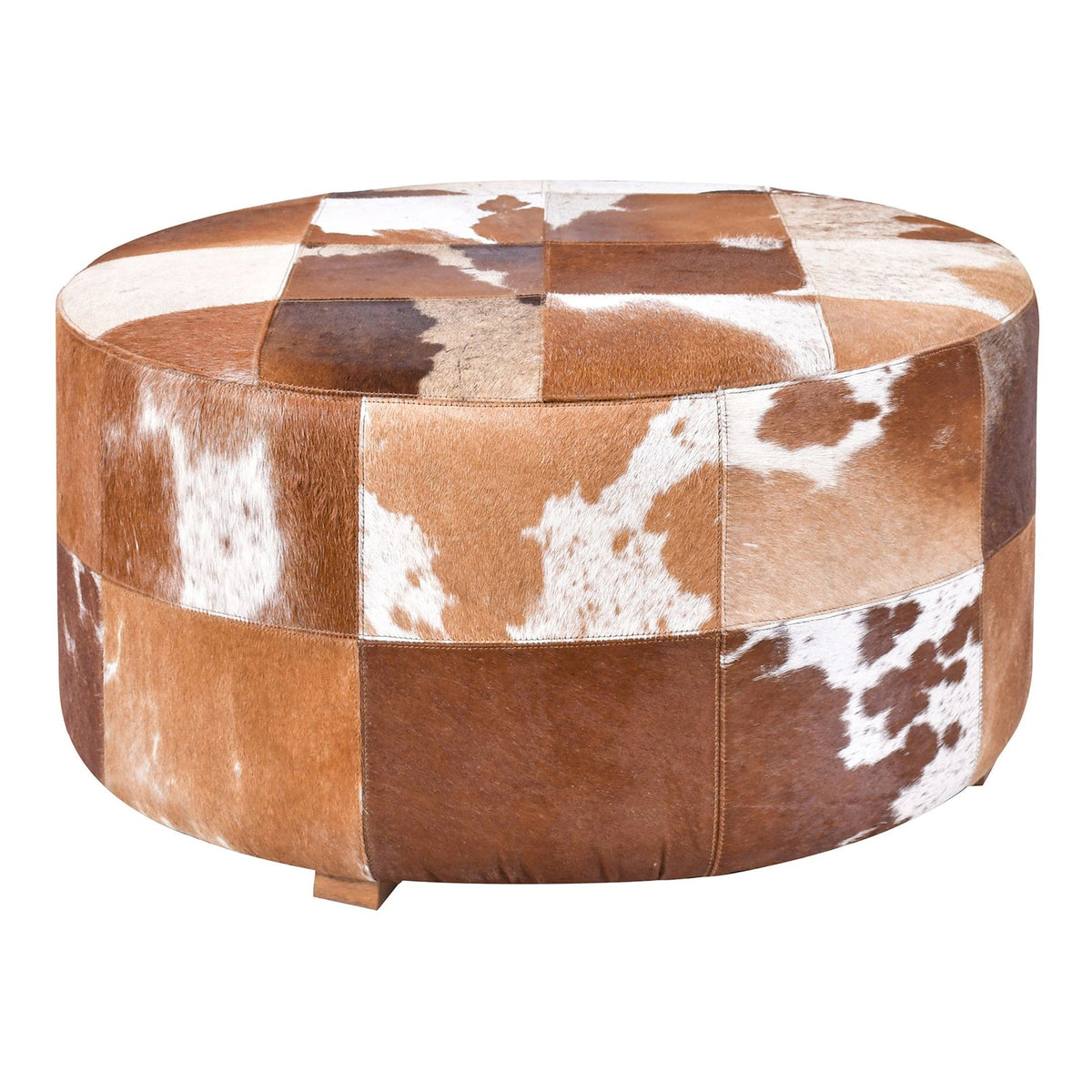 Leeds 32" Ottoman in Brown Hair on Hide - image 1