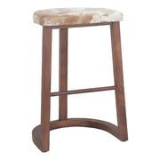 Lenox 17" Counter Stool in Brown Hair on Hide and Walnut - image 1