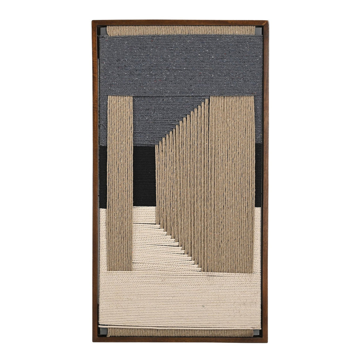 Manila Woven Framed Art, Blue Grey - image 1