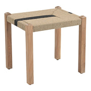 Manila 20" Ottoman Stool in Woven Natural and Black Rope - image 1