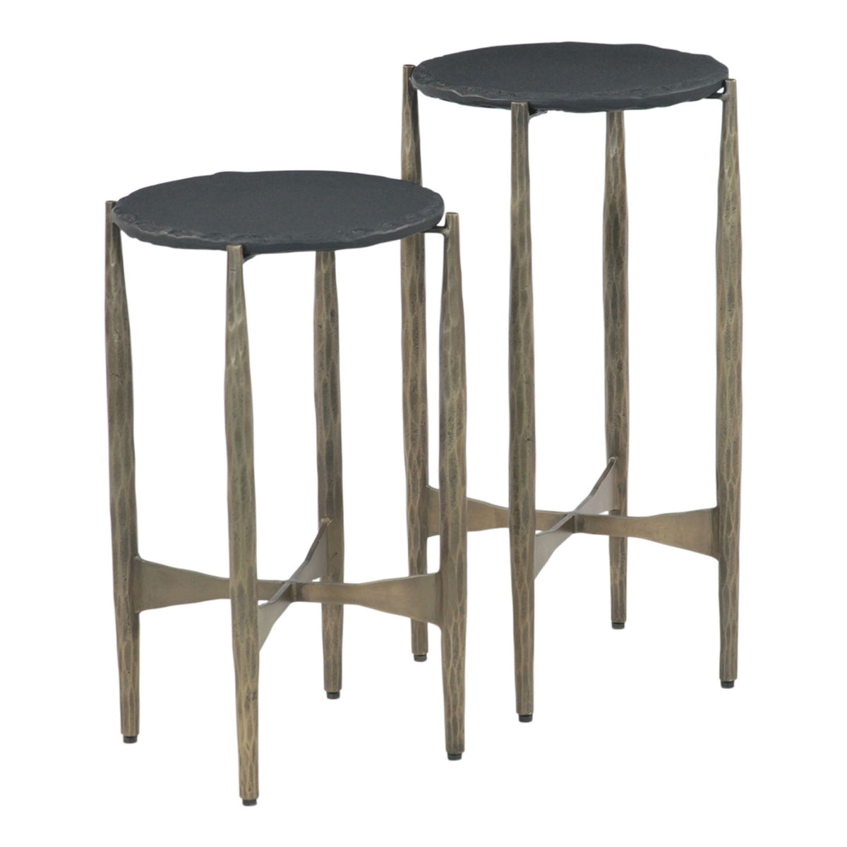 Mojave 13" Nesting Side Table with Black Marble, Set of 2 - image 1