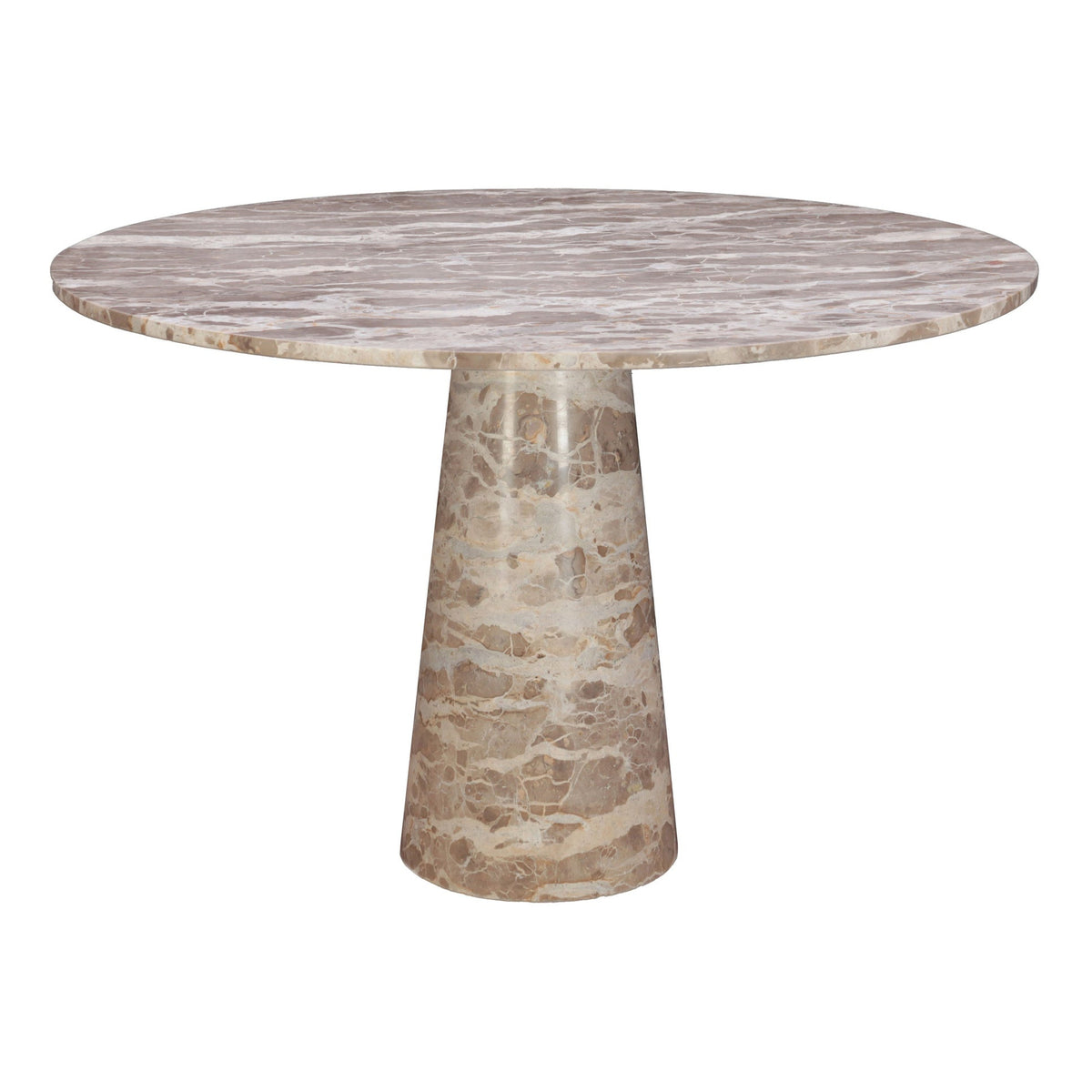 Nile 48" Round Dining Table in Capri Beige Marble - image 1
