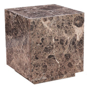 Nile 22" Drum Side Table in Dark Emperador Marble - image 1