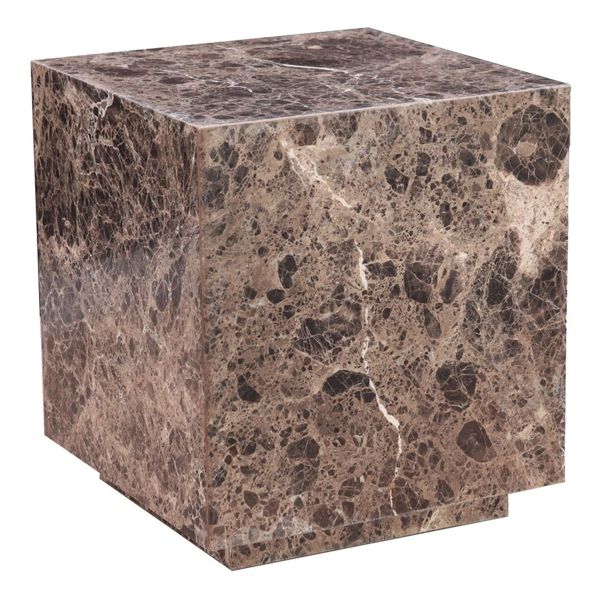 Nile 22" Drum Side Table in Dark Emperador Marble - image 1