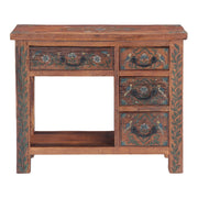 Rustic Roots 36" Hand Painted Console Table with Four Drawers - image 1