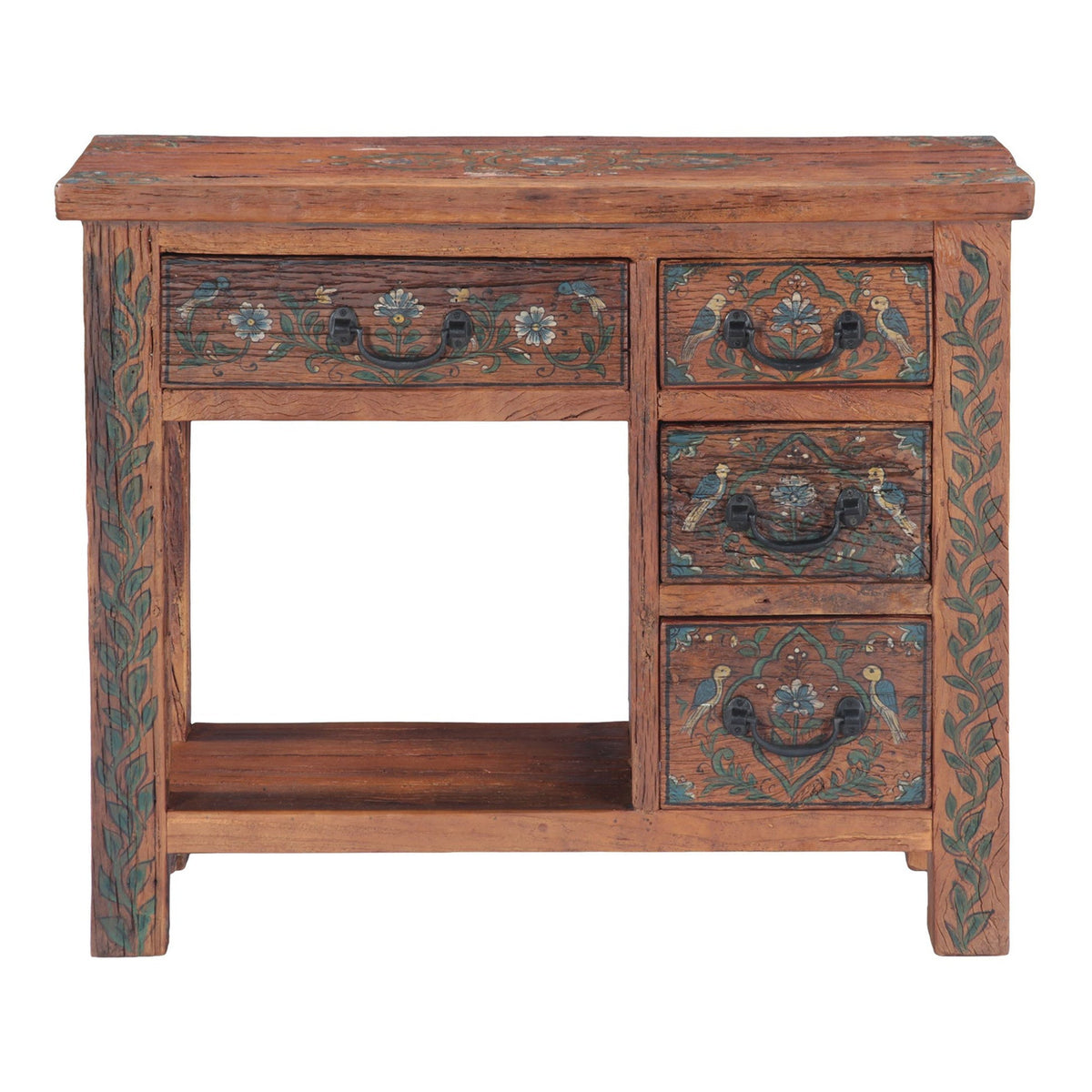 Rustic Roots 36" Hand Painted Console Table with Four Drawers - image 1