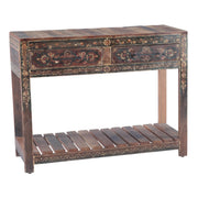 Rustic Roots 40" Hand Painted Console Table with Two Drawers - image 1