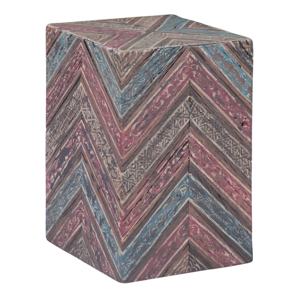 Rustic Roots 12" Hand Painted Drum Side Table - image 1