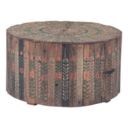 Rustic Roots 32" Hand Painted Round Coffee Table with Storage Drawer - image 1