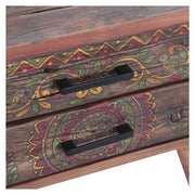 Rustic Roots 22" Hand Painted Square Side Table with Two Drawers - image 1