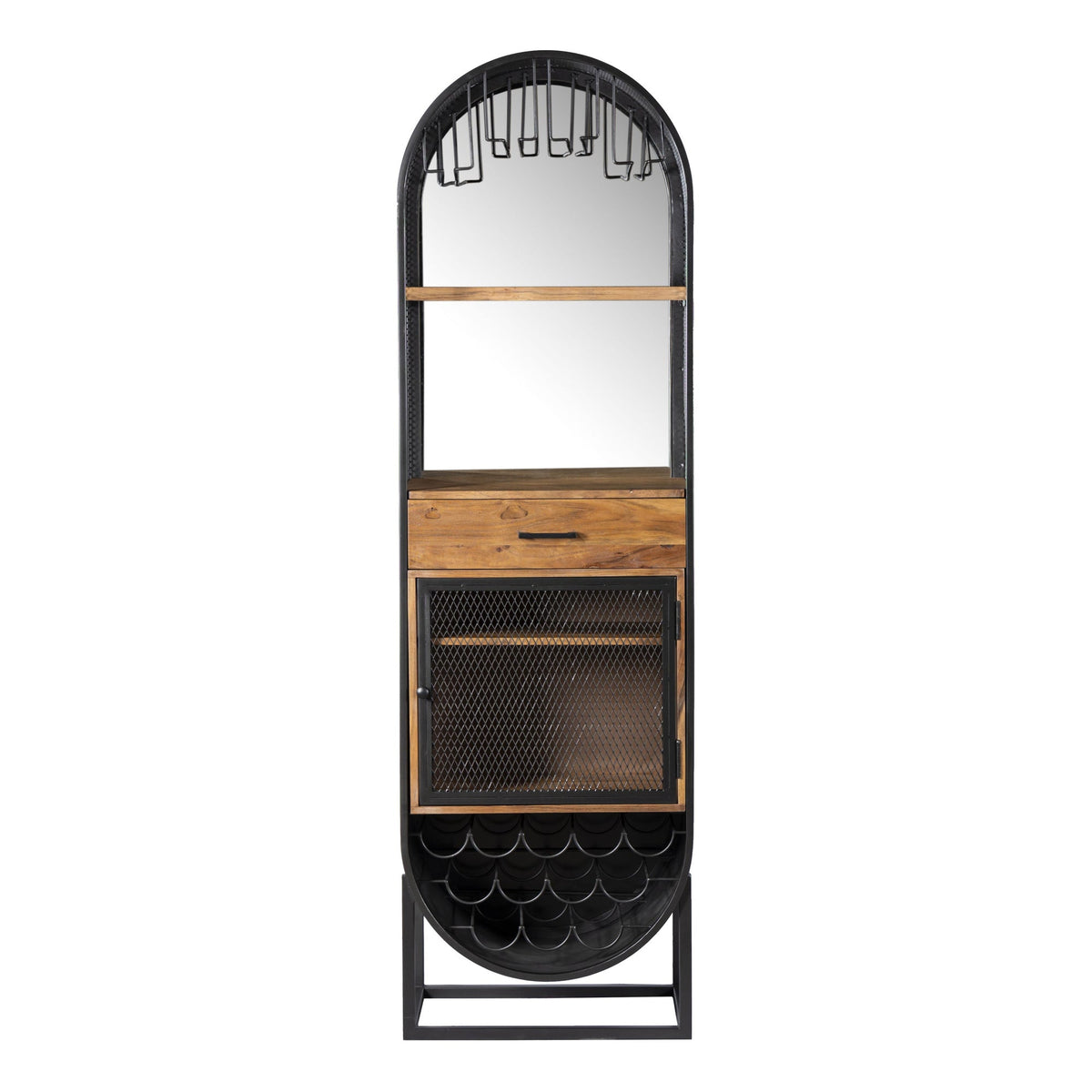 Roswell 23" Bar Cabinet in Natural Mango Wood and Iron - image 1
