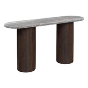 San Juan 55" Console Table in Royal Brown with Gray Travertine - image 1