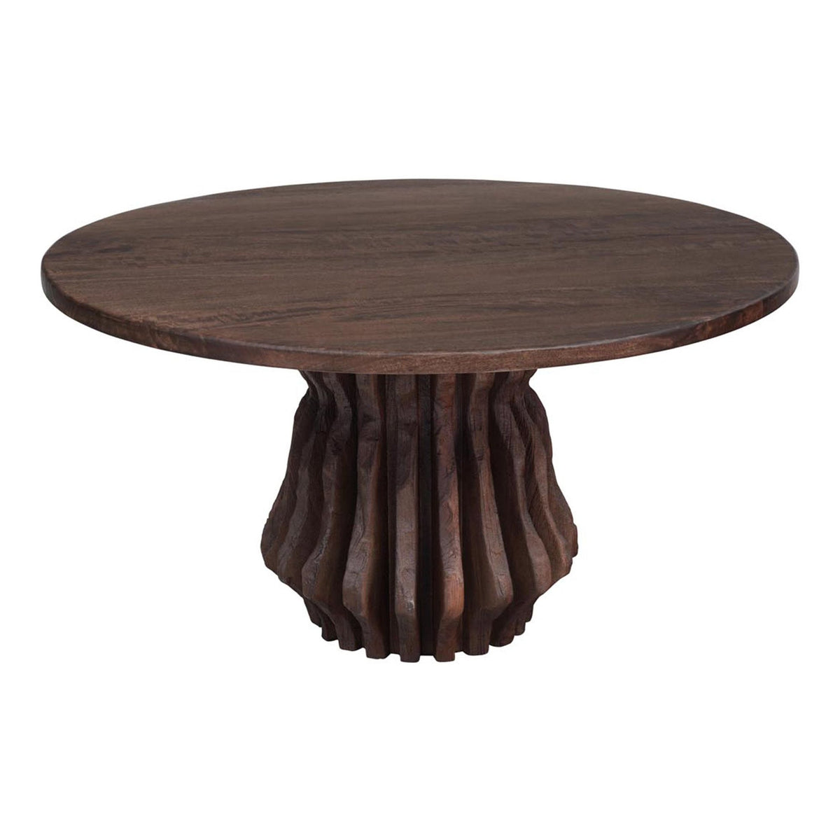 San Juan 54" Round Dining Table with Live Edge Sculptural Base in Royal Brown - image 1