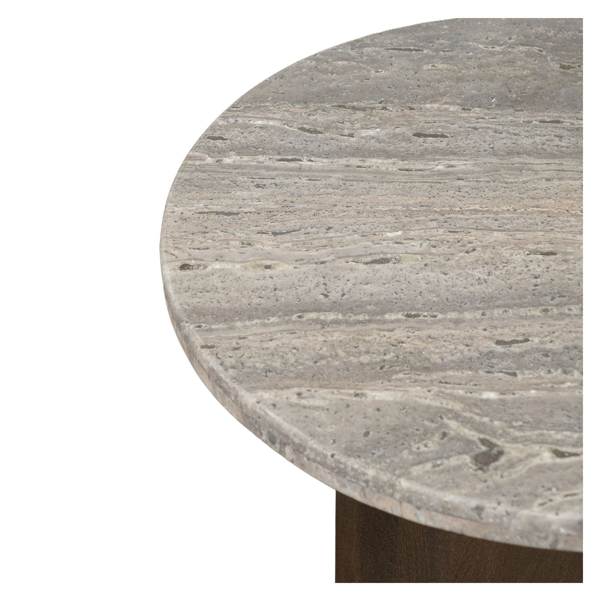 San Juan 20" Side Table in Royal Brown with Gray Travertine Top - image 1
