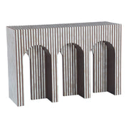 Taara 48" Arched Console Table in Brown and White Bone Inlay - image 1