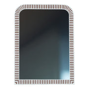 Taara 48" Mirror Frame in Brown and White Striped Pattern - image 1