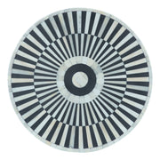 Taara 18" Round Side Table in Black and White Striped Pattern - image 1