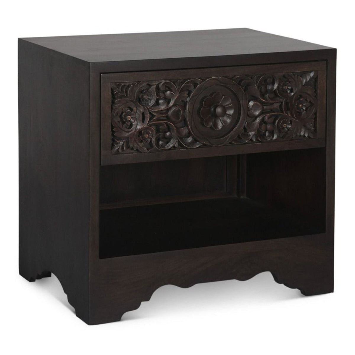 Taj 26" Nightstand with Plinth Base in Vintage Brown - image 1