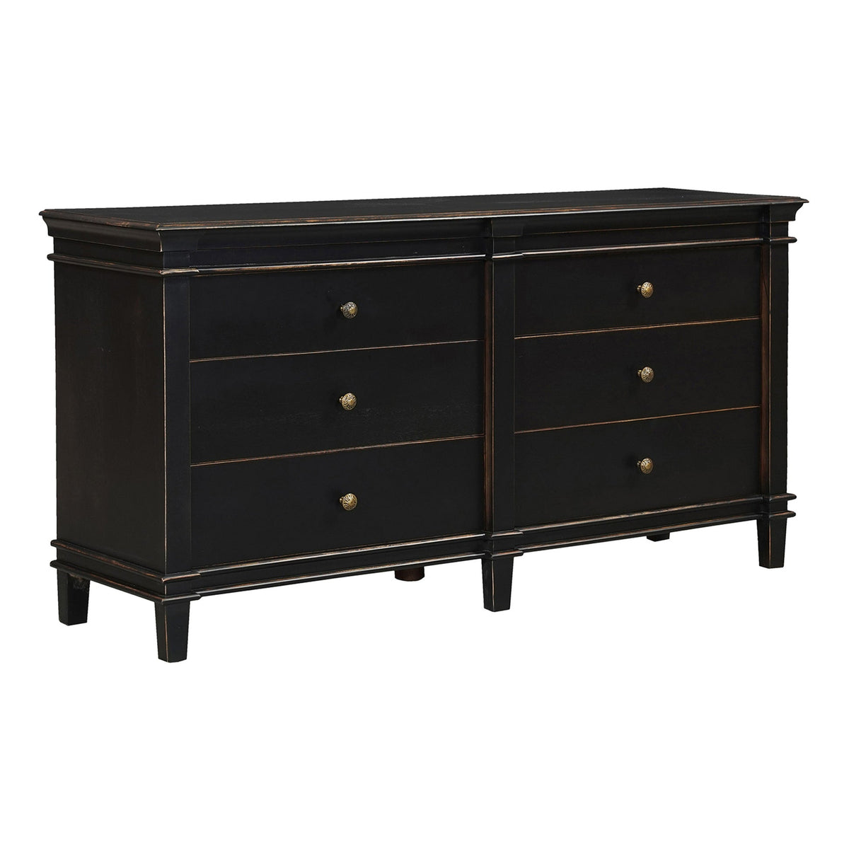 Turin 70" Dresser in Distressed Black - image 1
