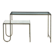 Venice 50" Nesting Console Table with Marble and Glass - image 1