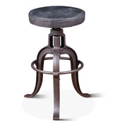 Wellington 13" Adjustable Stool in Black Top Grain Leather - image 1