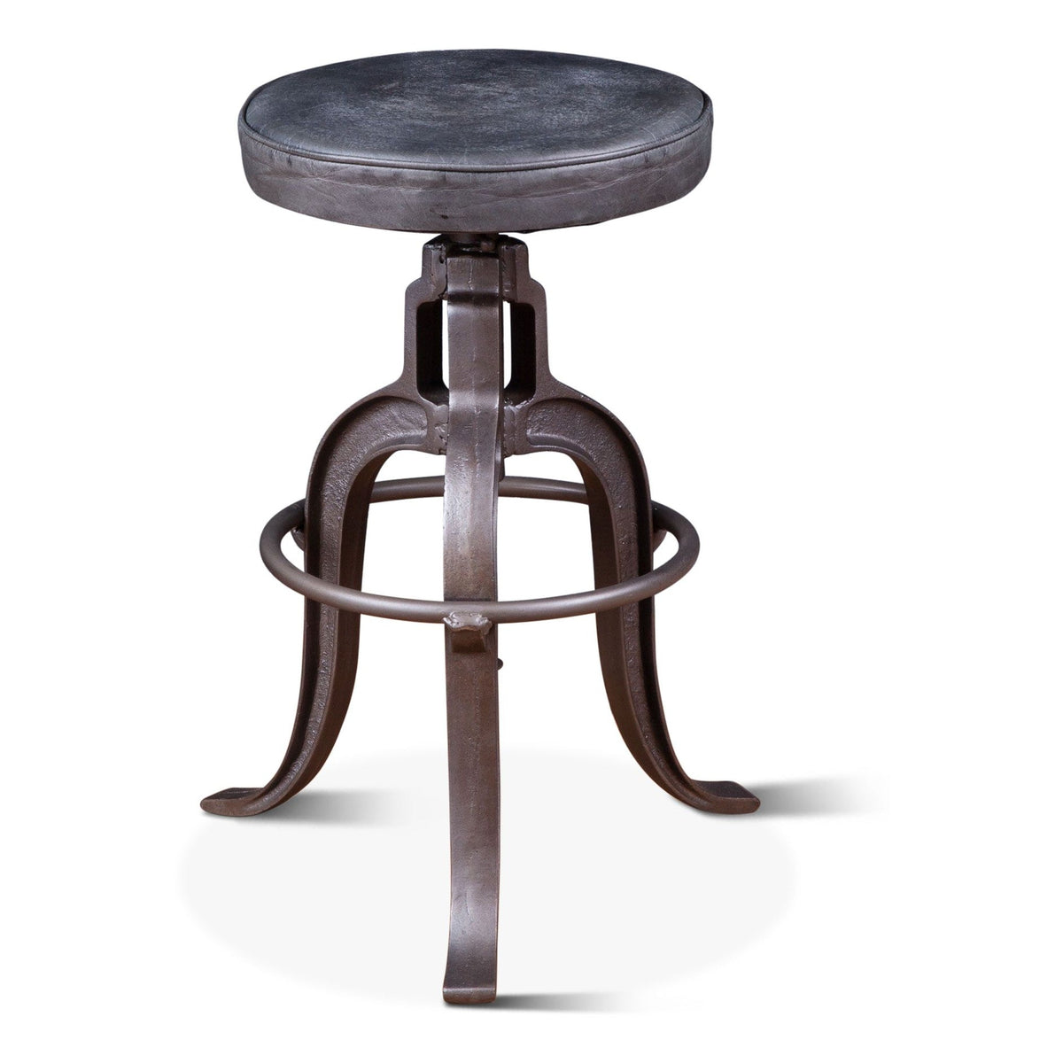 Wellington 13" Adjustable Stool in Black Top Grain Leather - image 1