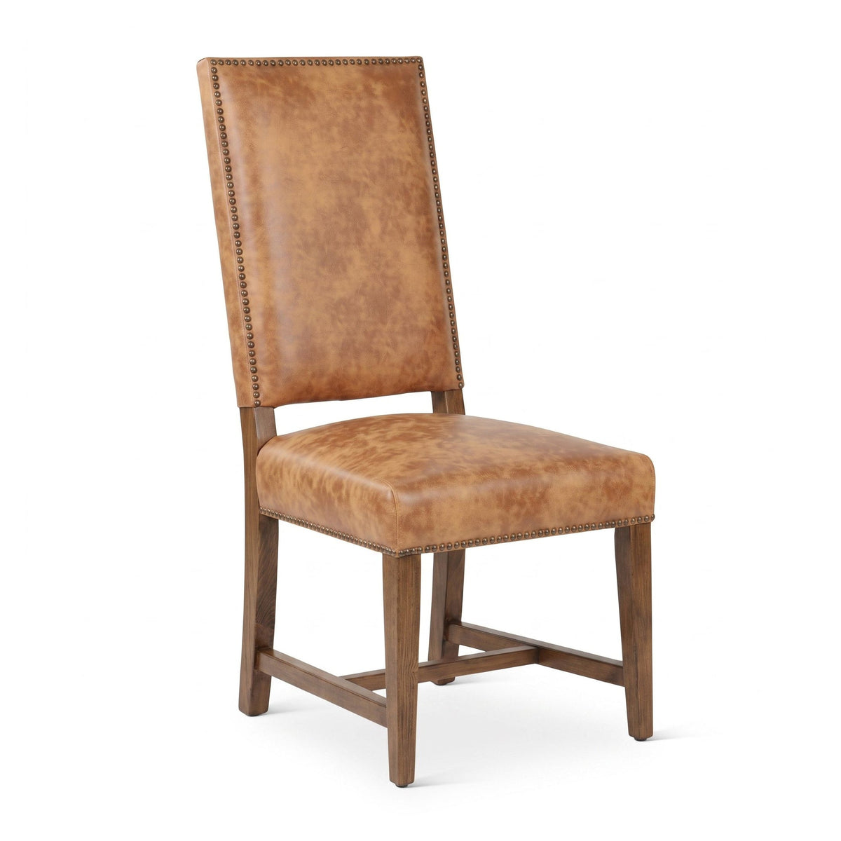 Darcy Dining Chair in Warm Brown Leather with Earth Legs - image 1