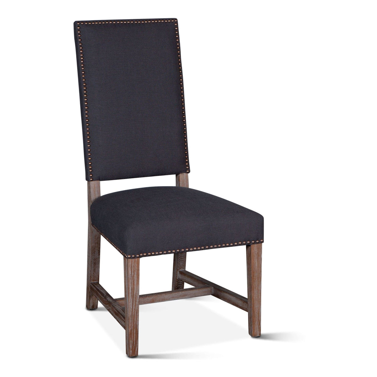 Darcy 21" Upholstered Dining Chair in Dark Gray Linen - image 1