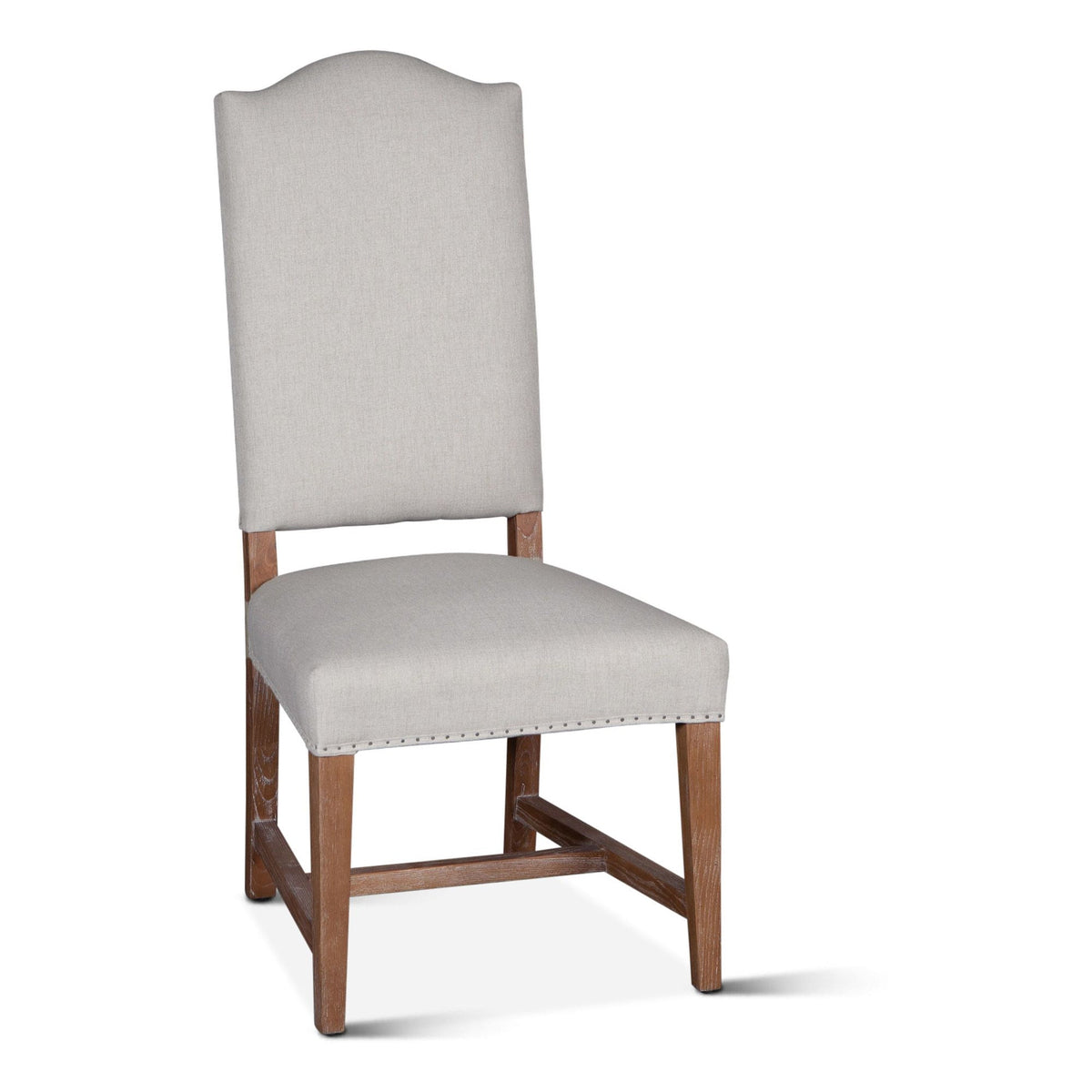 Stella 21" Camelback Dining Chair in Natural Linen with Oak Legs - image 1