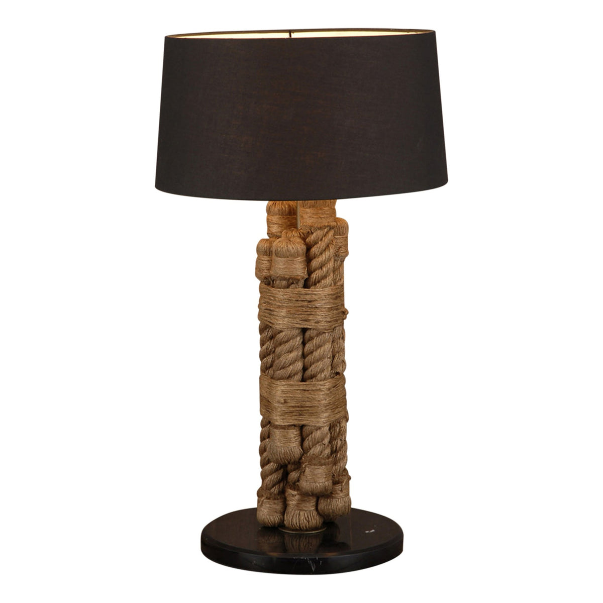 Vintage Light Rope, Marble and Metal Table Lamp - image 1
