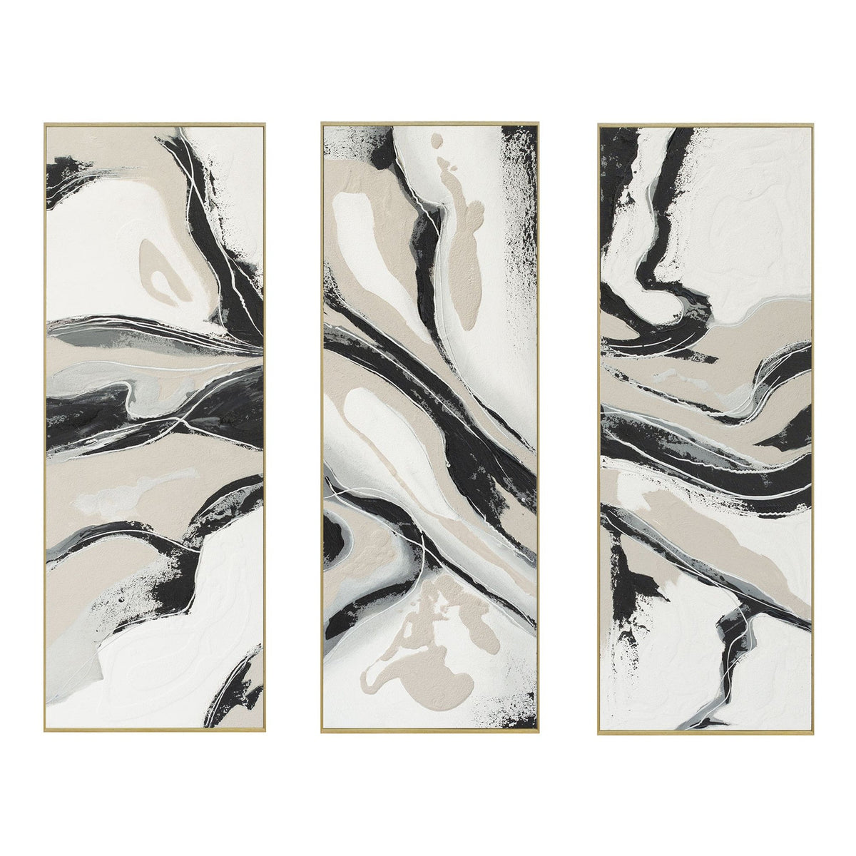 Palette Serenity Hand Painted Framed Triptych - image 1