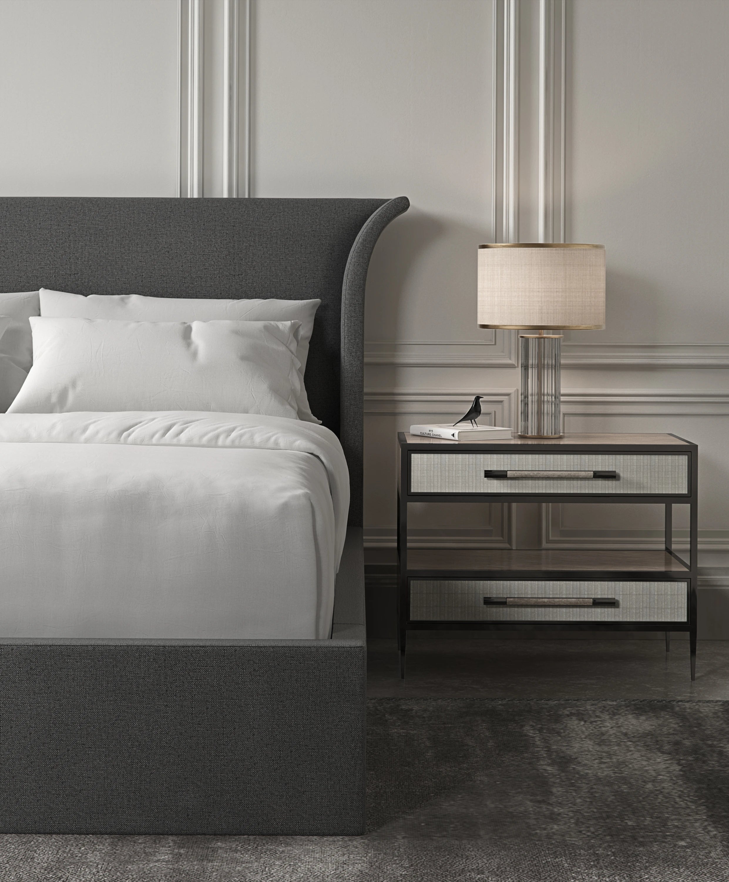 Dual Impressions Deep Bronze Nightstand 34" by Caracole - view 2