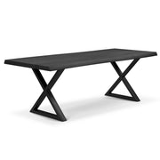 Brooks - Dining Table - X Base - 40" x 92" - Ebonized Top - Black Base