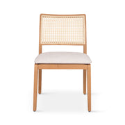 Modern Brazilian - Larissa Side Chair - Harvest Natural Upholstery - Damasco, Natural Frame