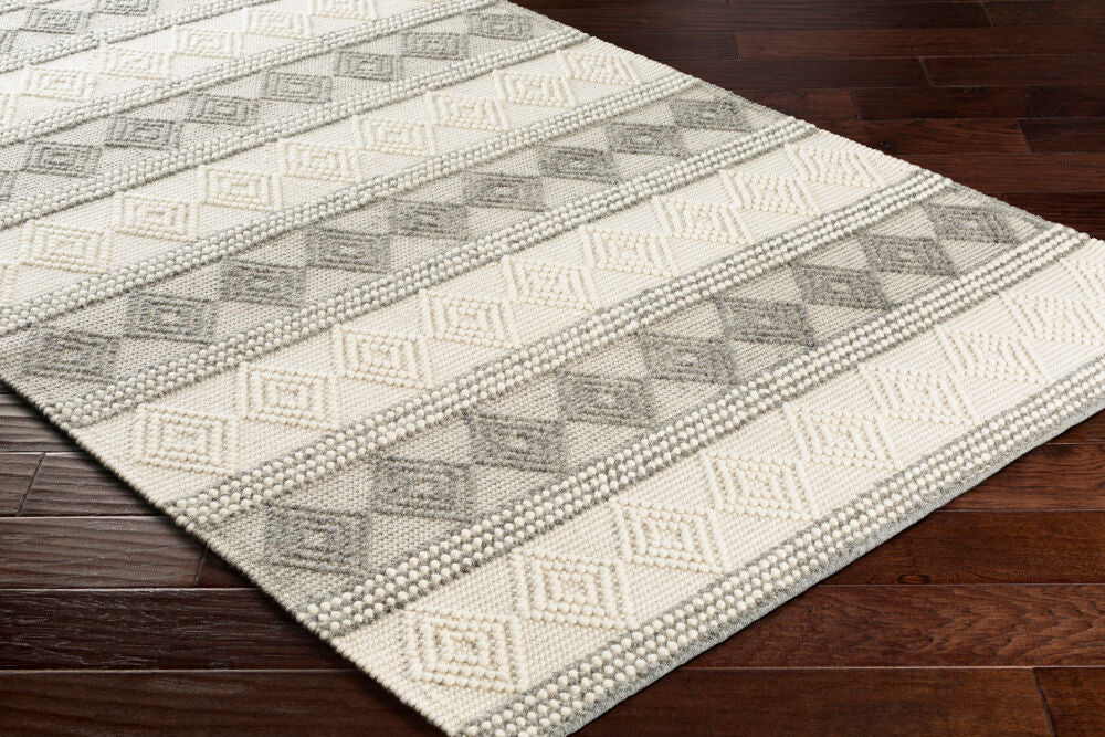 Hygge Charcoal/White Handmade Rug HYG-2300 - corner