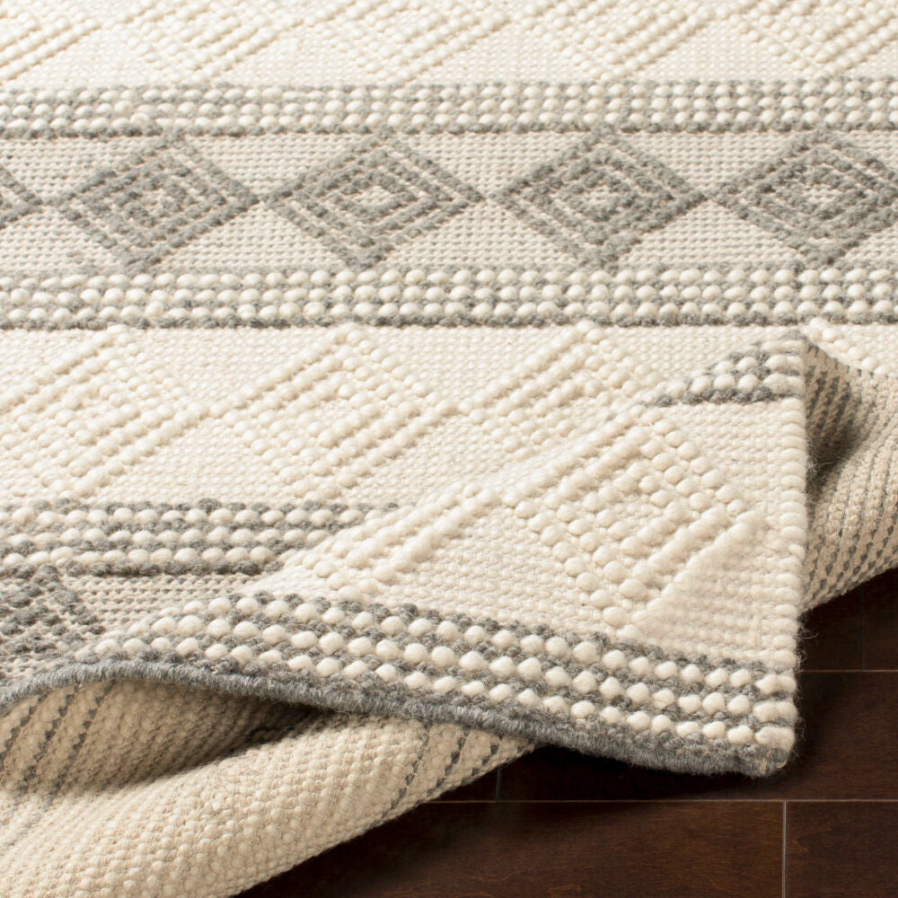Hygge Charcoal/White Handmade Rug HYG-2300 - fold