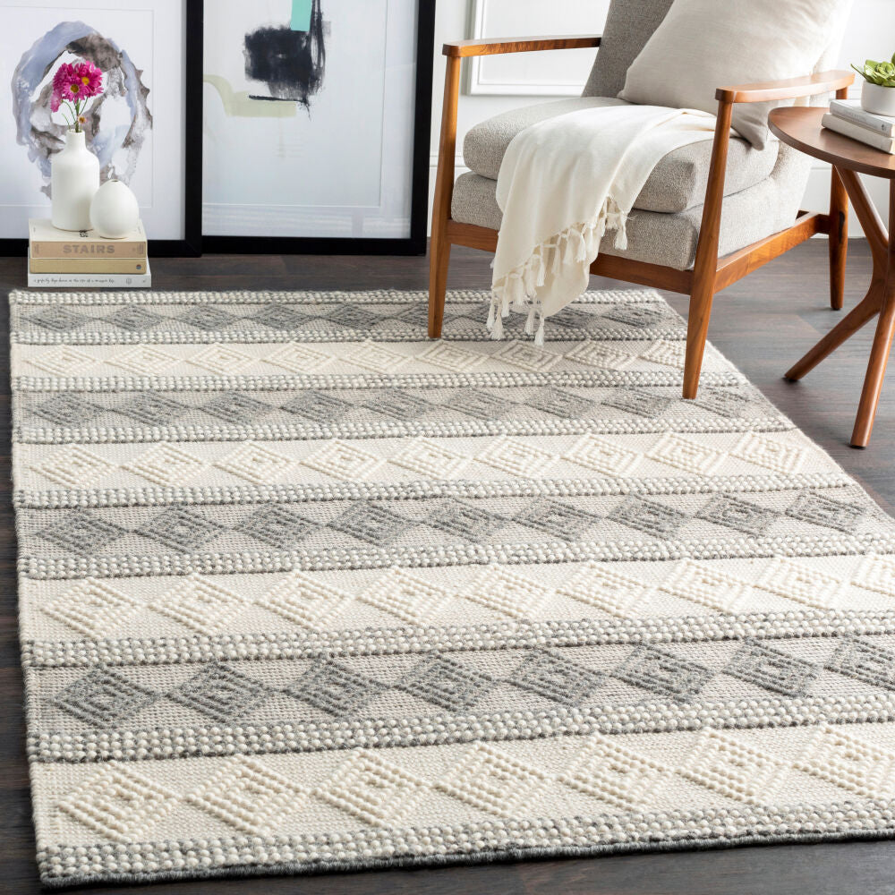 Hygge Charcoal/White Handmade Rug HYG-2300 - roomscene