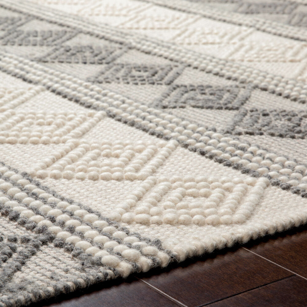 Hygge Charcoal/White Handmade Rug HYG-2300 - texture