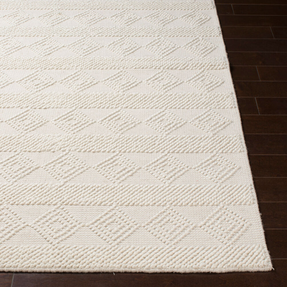 Hygge White Handmade Rug - front