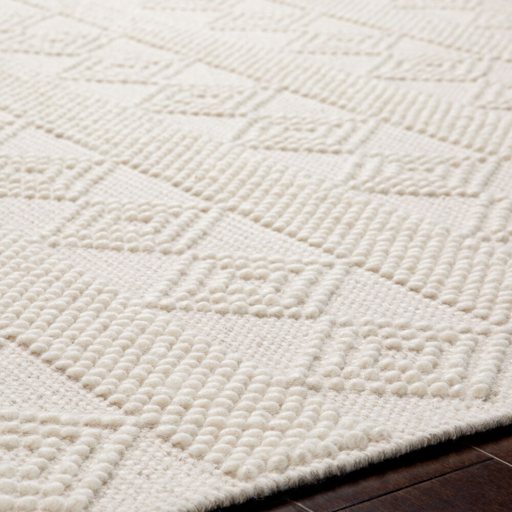 Hygge White Handmade Rug - texture