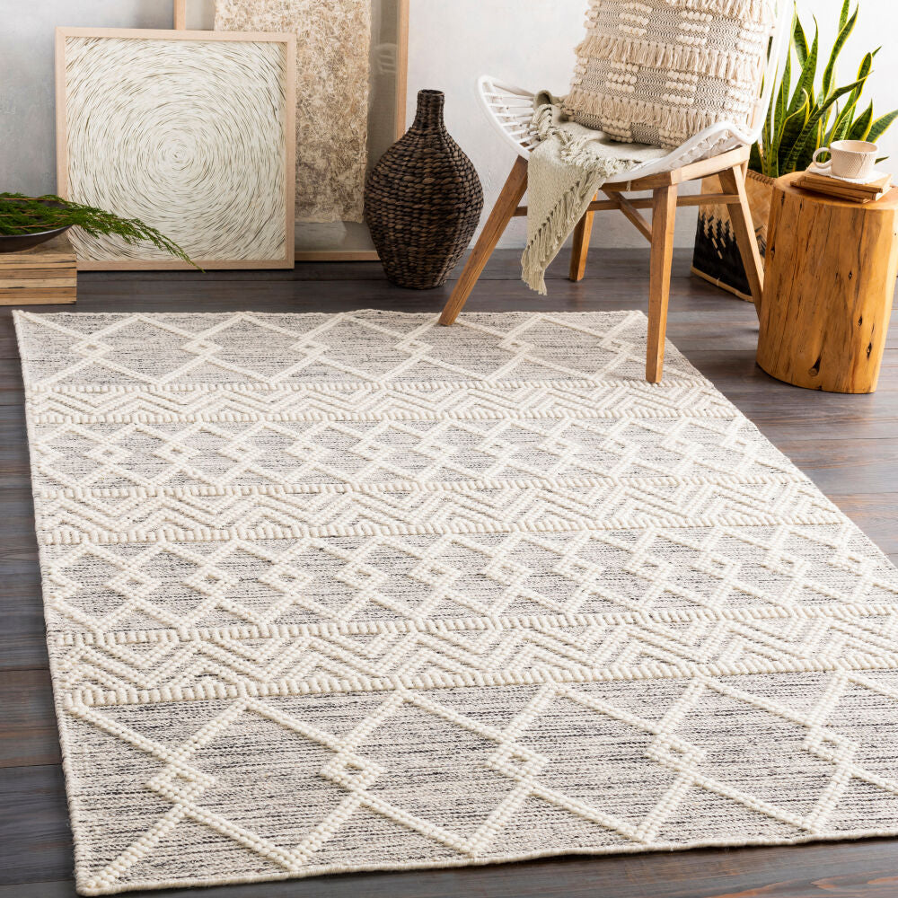 Hygge Charcoal/White Handmade Rug HYG-2305 - roomscene