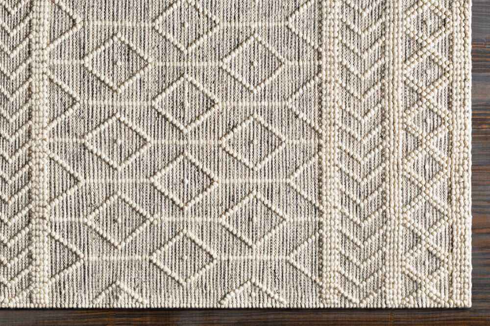 Hygge Black/White Handmade Rug - overhead